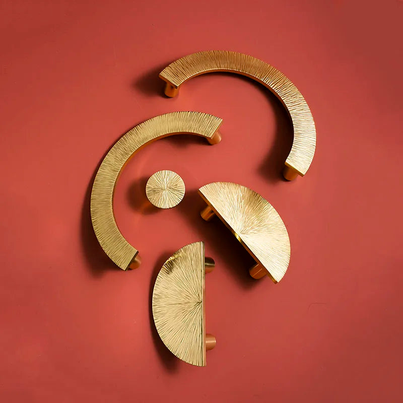 Round Brass Cabinet Knobs – Handmade Knurled Furniture Pulls