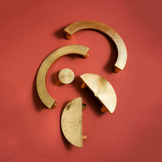 Round Brass Cabinet Knobs – Handmade Knurled Furniture Pulls