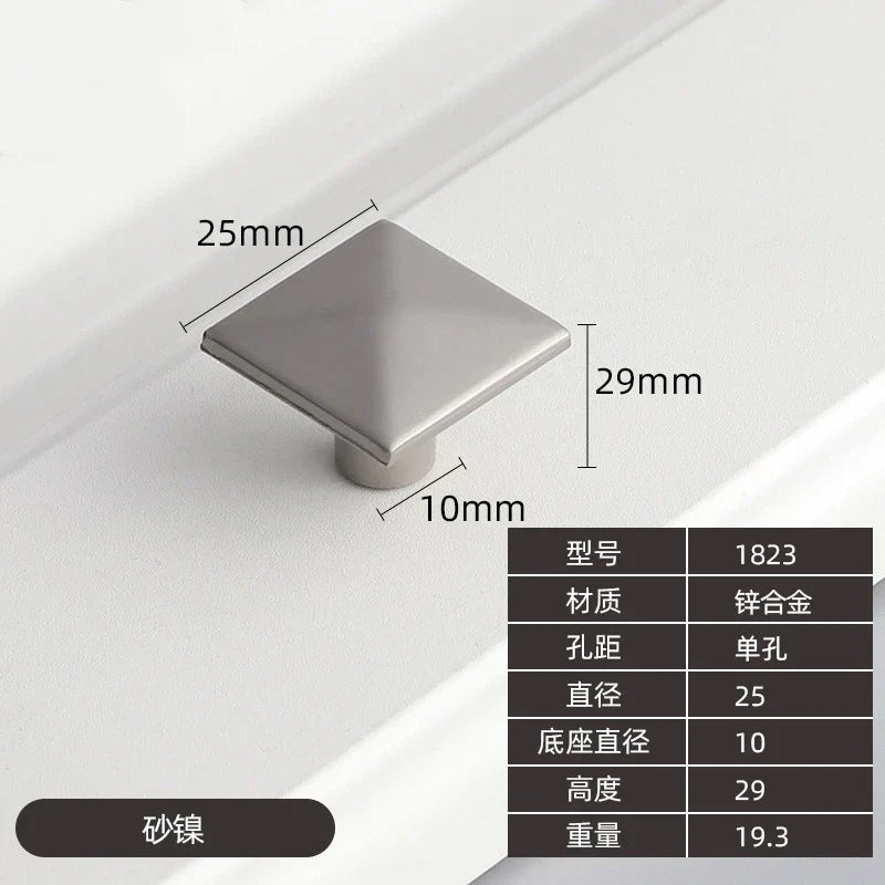 Modern Zinc Alloy Drawer Knobs – Single-Hole Cabinet Handles