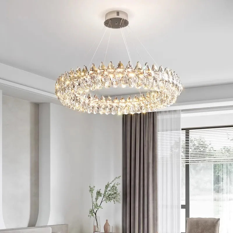 Modern Crystal Bar Pendant Light – Designer Silver Line-Shaped Ceiling Lamp