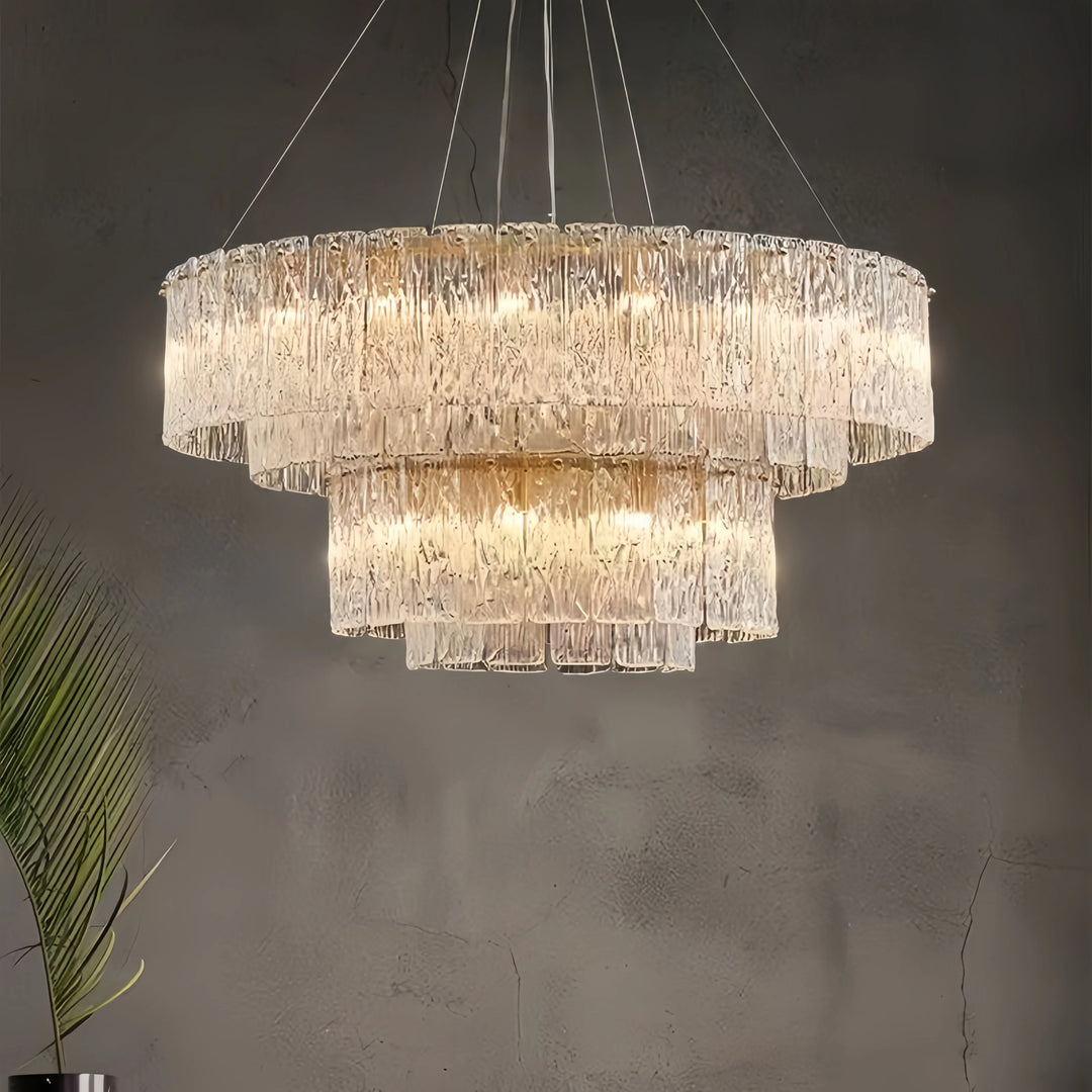 Modern Creative Water Ripple Glass Pendant Light – Luxurious LED Ceiling Fixture