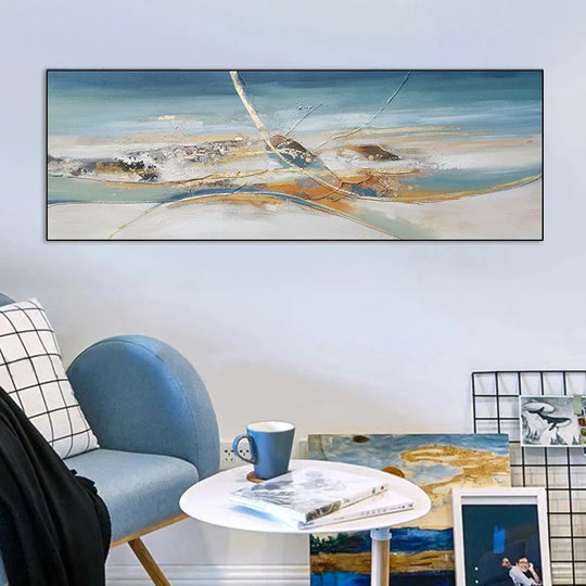 Modern Abstract Landscape Wide Format Canvas Wall Art Unframed