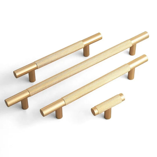 Long Knurled Aluminum Alloy Cabinet Handles – Modern T-Bar Pulls for Furniture