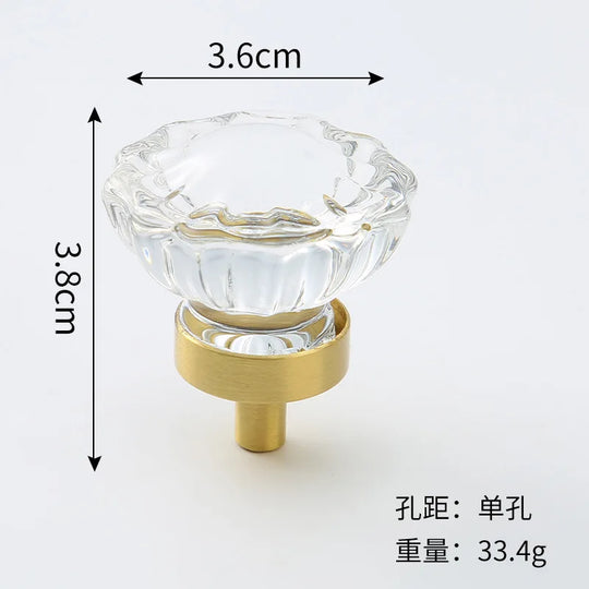 Brass Crystal Cabinet Handles – Light Luxury Furniture Knobs