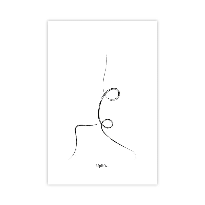 Minimalist Yoga Line Art Canvas Wall Art