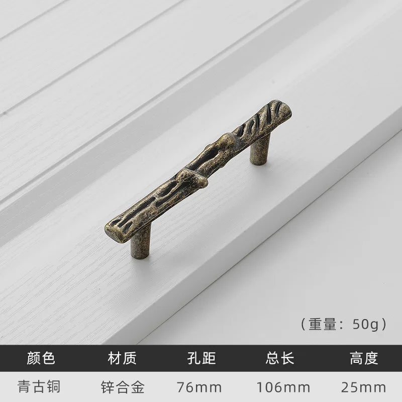 Antique Tree Pole Kitchen Handles – Zinc Alloy Drawer & Cabinet Pulls