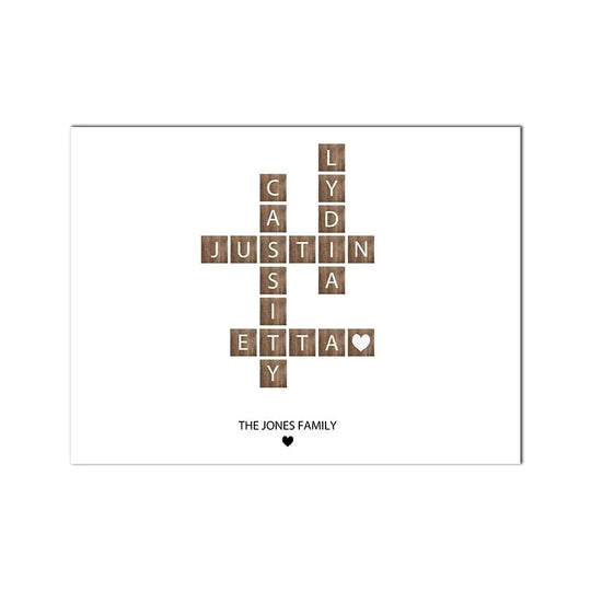 Personalized Family Names Canvas Wall Art