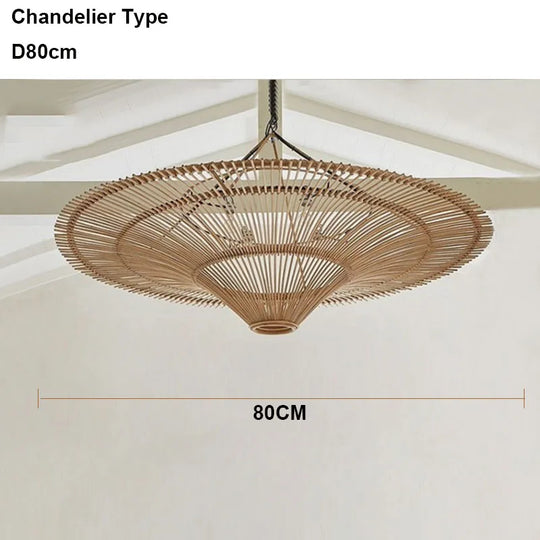 Large Wicker Pendant Lamp – Wabi Sabi Rattan Hanging Light