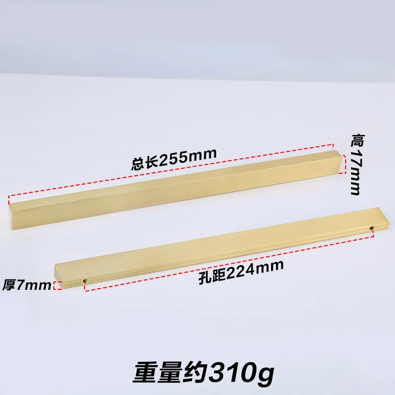 Brass Trapezoidal Cabinet Handles – High-End Golden Drawer Pulls for Wardrobes and Furniture