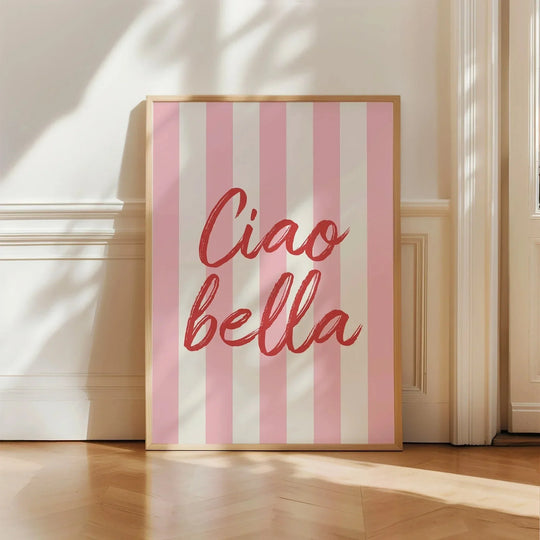 Ciao Bella Dolce Vita Quote Typographic Canvas Wall Art