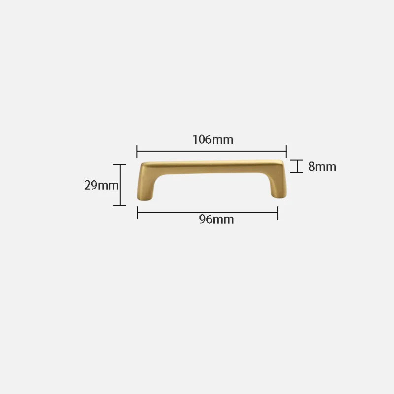 Solid Brass Wardrobe Handles – Modern Bar Pulls for Cabinets and Furniture (106–332mm)