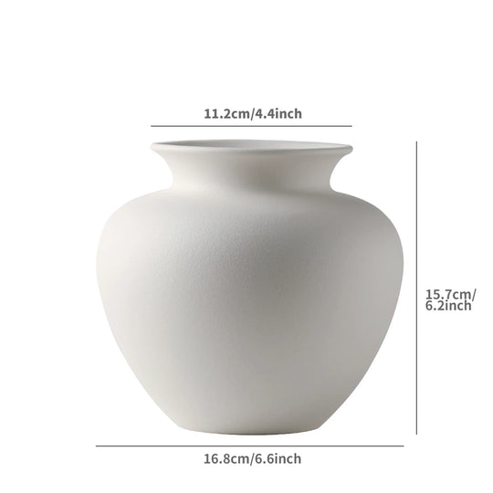 Large Nordic Modern Ceramic Flower Vase Moon Shape Decor