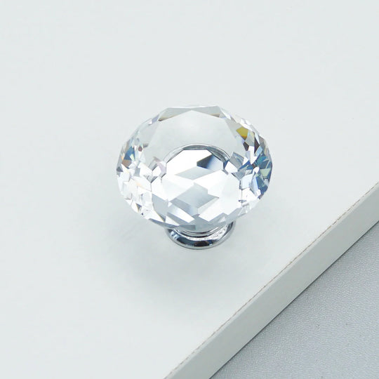 Luxury Gold Chrome Cabinet Handles – Zinc Alloy and Crystal Glass Pulls for Wardrobes and Dressers