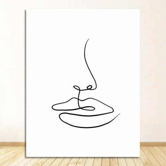 Minimalist Abstract Line Art Figure Canvas Wall Art
