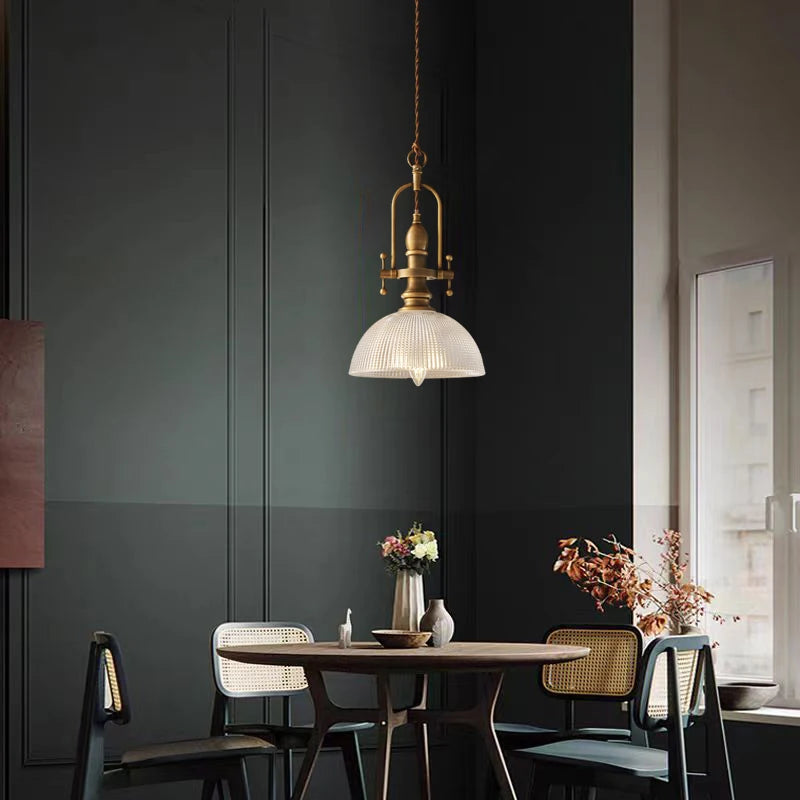 Creative Clear Glass Chandelier with Brass Gold Finish
