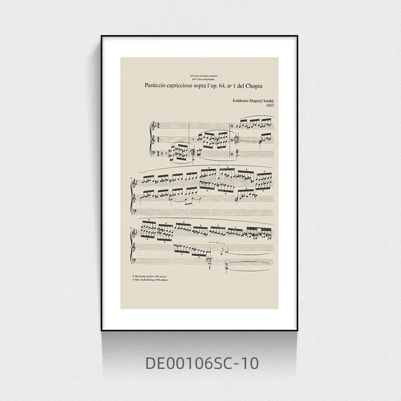 Vintage Style Woman Playing Piano Canvas Wall Art Unframed