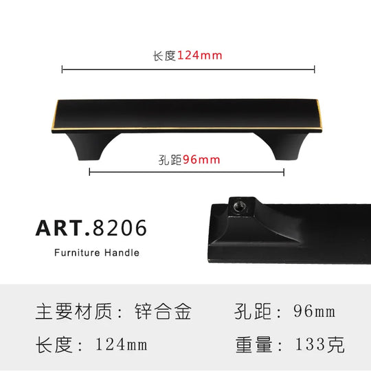 Zinc Alloy Solid Cabinet Door Handles – Modern Minimalist Pulls for Furniture