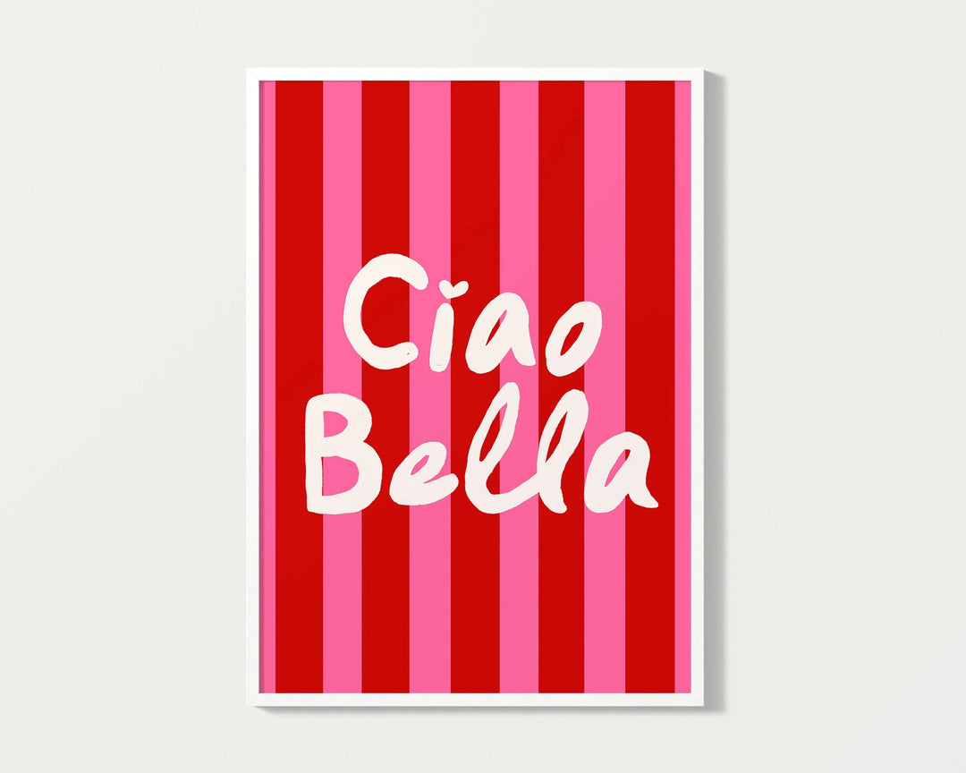 Ciao Bella Dolce Vita Quote Typographic Canvas Wall Art