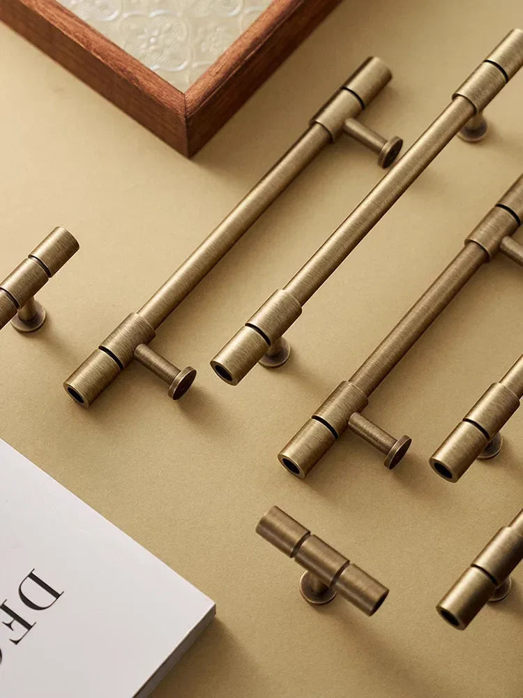 Gold and Bronze Brass Wardrobe Handles – Vintage Pulls and Bar Handles for Furniture
