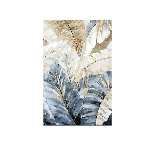 Green Leaves Botanical Abstract Canvas Wall Art