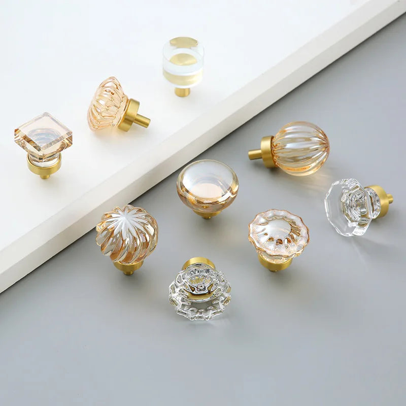 Brass Crystal Cabinet Handles – Light Luxury Furniture Knobs