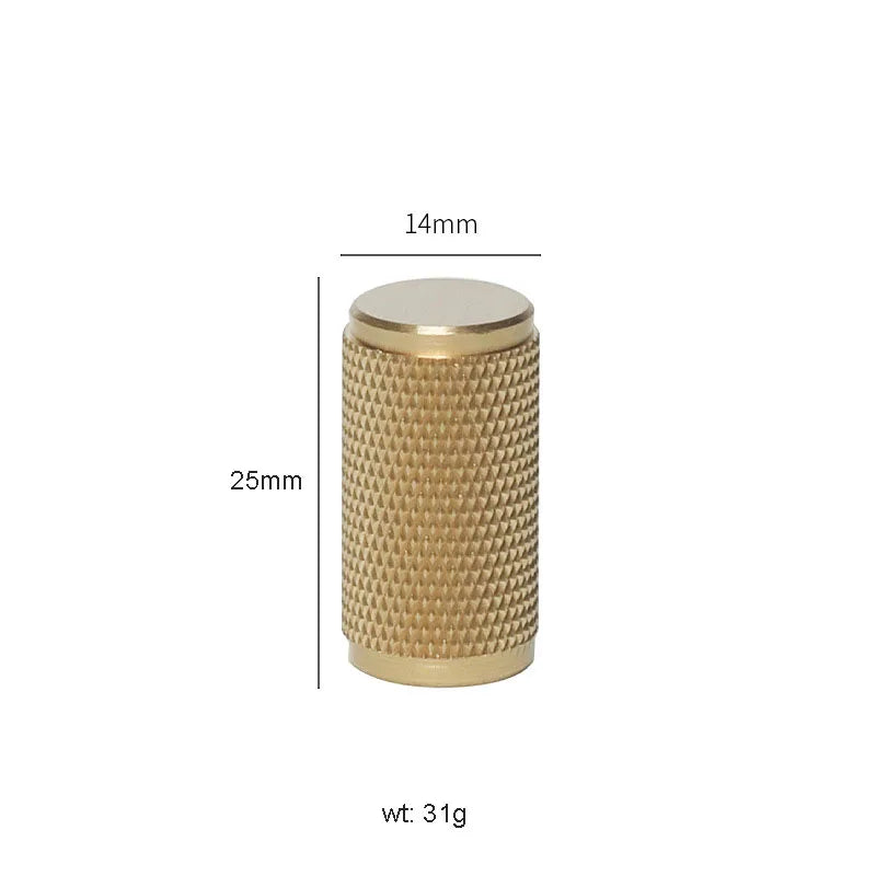 Gold Knurled Brass Cabinet Handles – Modern T-Bar Pulls and Knobs for Furniture