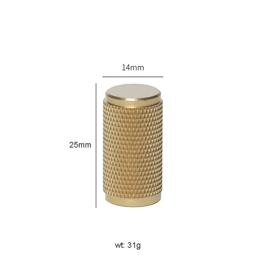 Gold Knurled Brass Cabinet Handles – Modern T-Bar Pulls and Knobs for Furniture