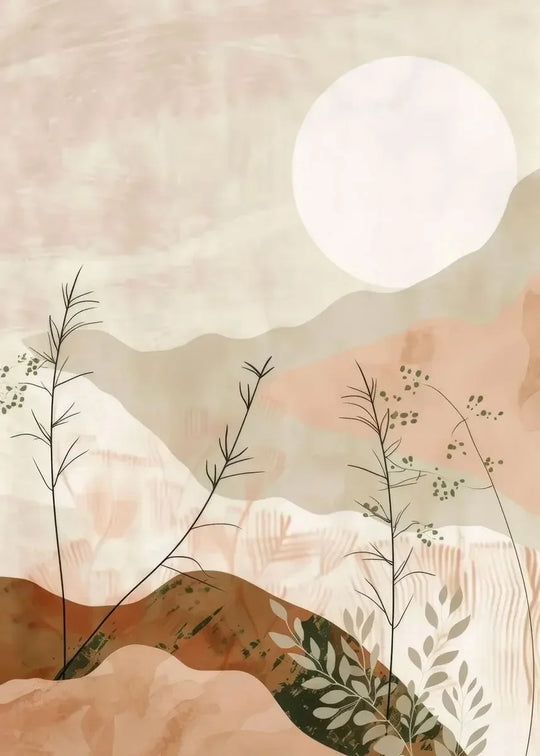 Rustic Abstract Botanical Still Life Floral Canvas Wall Art