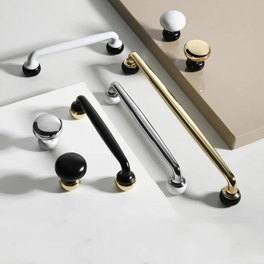 Modern Double-Color Cabinet Handles – Zinc Alloy Drawer Pulls