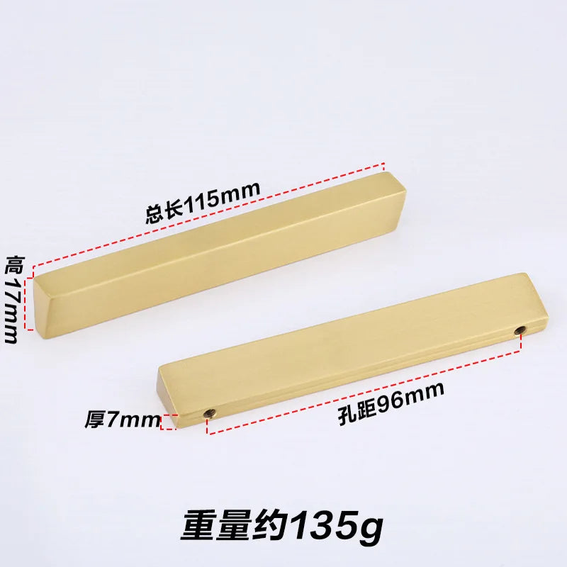 Brass Trapezoidal Cabinet Handles – High-End Golden Drawer Pulls for Wardrobes and Furniture