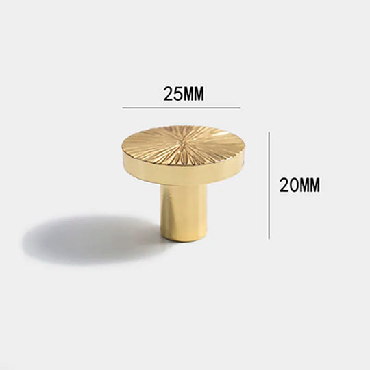 Round Brass Cabinet Knobs – Handmade Knurled Furniture Pulls