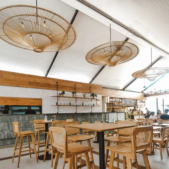 Large Wicker Pendant Lamp – Wabi Sabi Rattan Hanging Light