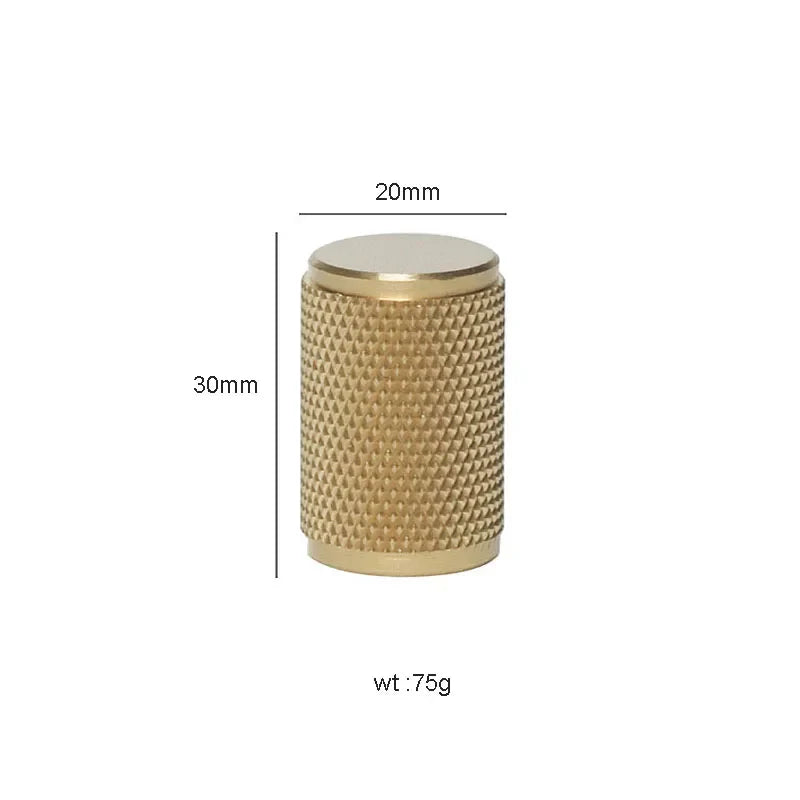 Gold Knurled Brass Cabinet Handles – Modern T-Bar Pulls and Knobs for Furniture