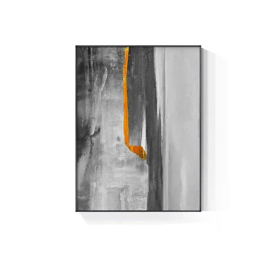 Gray Orange Industrial Abstract Canvas Wall Art