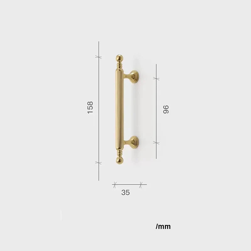 Polished Gold Brass Furniture Handles – French Luxury Pulls for Cabinets and Wardrobes