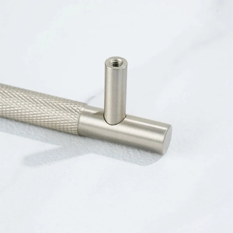 Solid Brass Knurled Cabinet Handles – Brushed Nickel Pulls and Textured Knobs