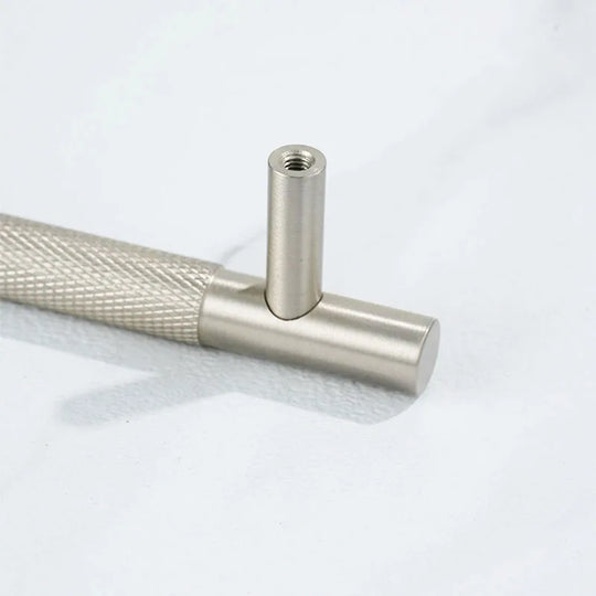 Solid Brass Knurled Cabinet Handles – Brushed Nickel Pulls and Textured Knobs