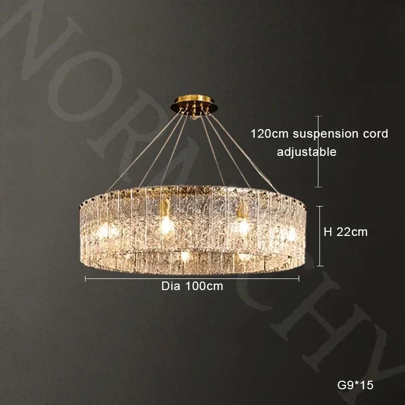 Modern Creative Water Ripple Glass Pendant Light – Luxurious LED Ceiling Fixture