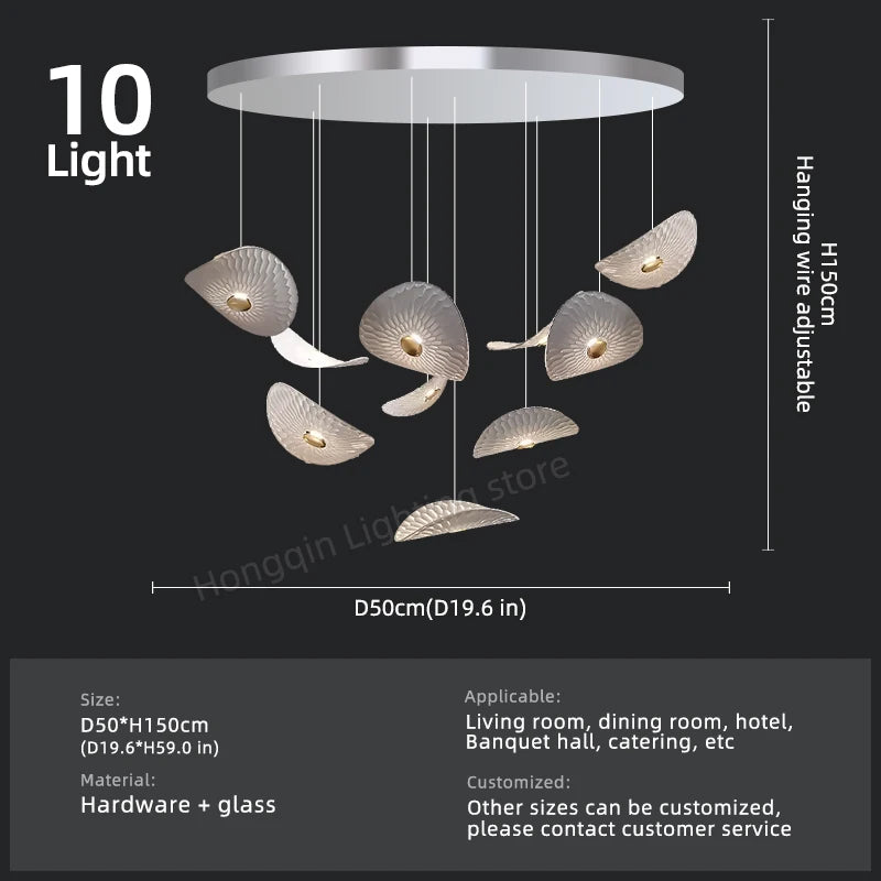 Modern Crystal Glass Stair Chandelier – High Ceiling Pendant Light