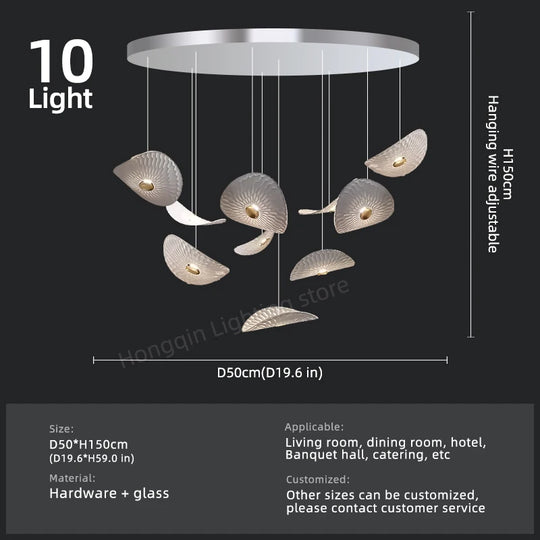 Modern Crystal Glass Stair Chandelier – High Ceiling Pendant Light