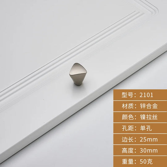 Brushed Zinc Alloy Door Handle – Modern Single-Hole Pull