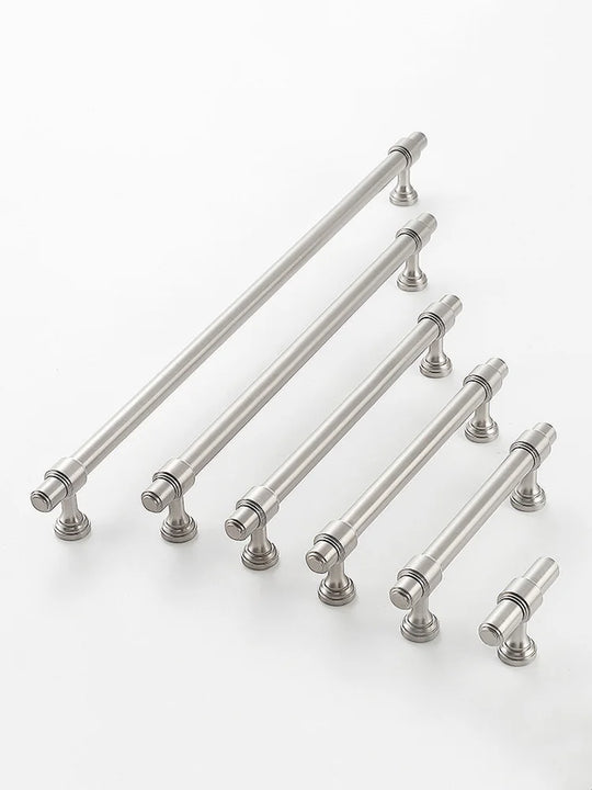 Brushed Nickel Brass Furniture Handles – Matte Silver Pulls and Bars for Cabinets and Drawers