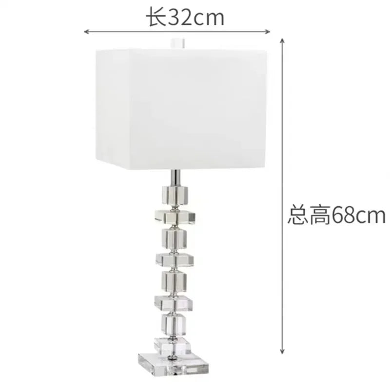 Creative Fabric Table Lamp with Crystal Glass Ball for Living Room & Bedroom