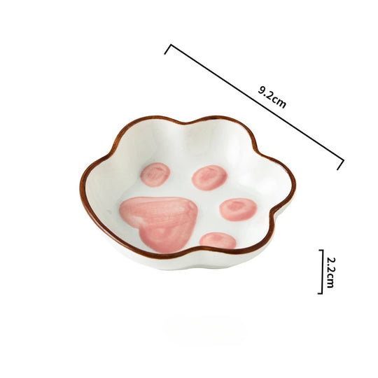 Cat Claw Flavor Dish Cute Cartoon Ceramic Dish