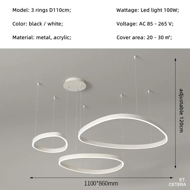 Sophia Nordic Irregular LED Pendant Light – Modern Minimal Lamp