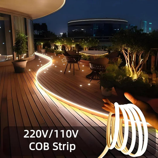 COB LED Strip Light 288LEDs/M Waterproof Silicone Tube Outdoor