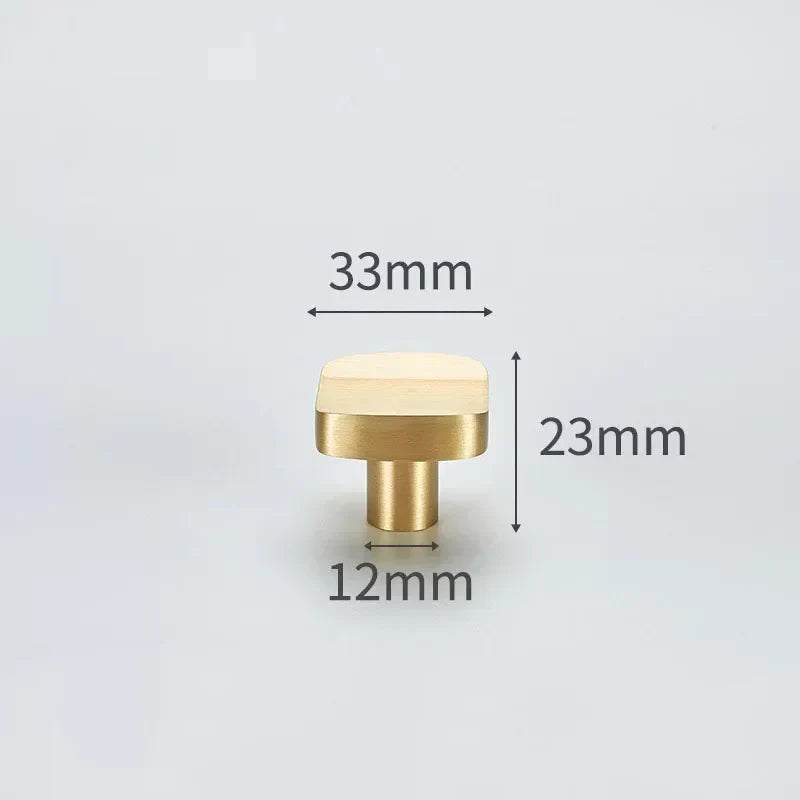 Modern Solid Brass Cabinet Knobs – Minimalist Wardrobe & Kitchen Pulls