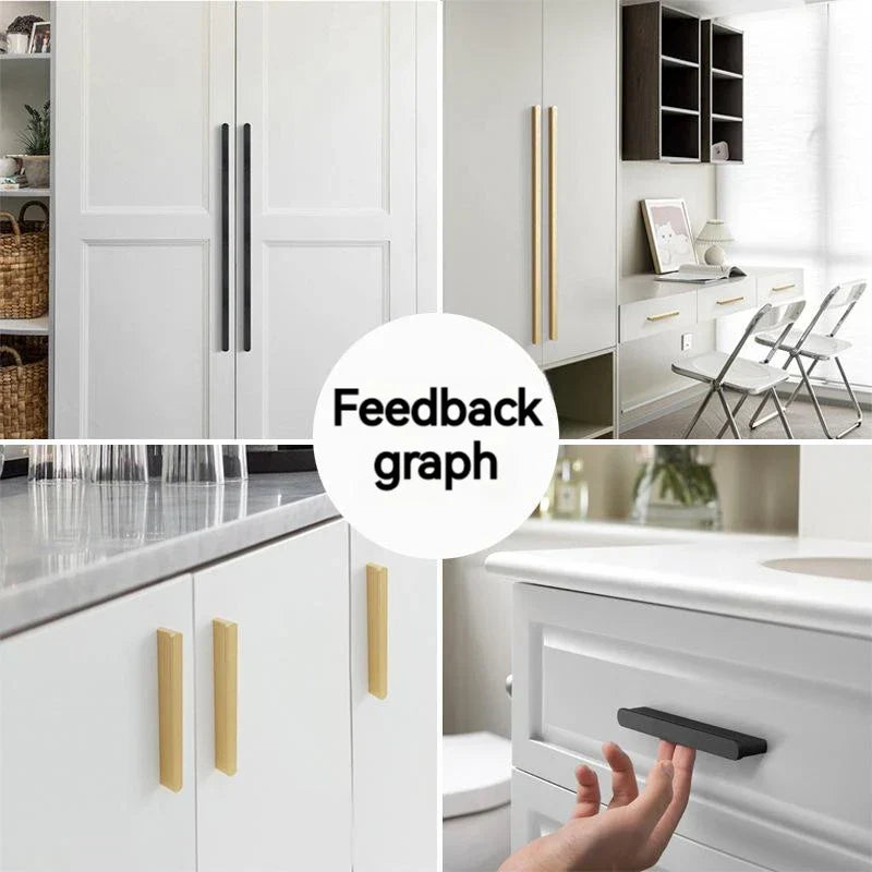 Minimalist Ultra-Long Aluminum Alloy Cabinet Handle – Black and Brushed Gold Pulls (800mm-1200mm)