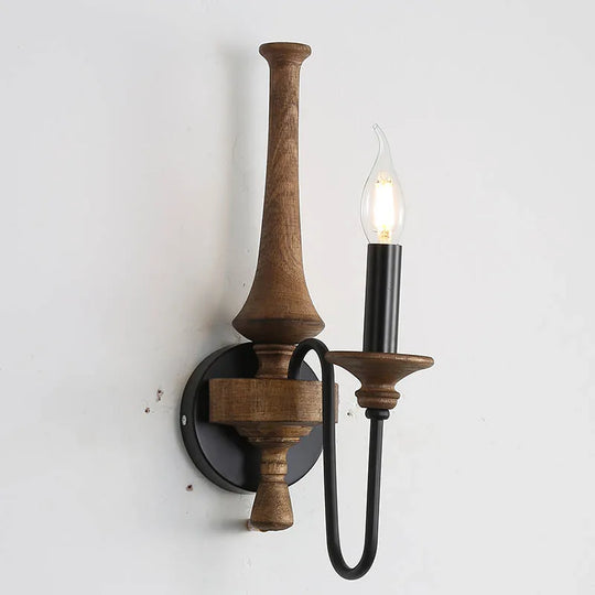 French Vintage Wooden Chandelier – Multi-Light Pendant for Living & Dining Rooms