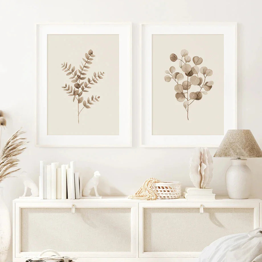 Monstera Fern Leaf Botanical Specimen Canvas Wall Art